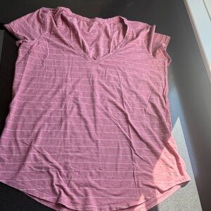 Lululemon striped V-Neck Tee, size 8, like new- tag removed